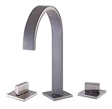 Alfiブランドab1336-bn Gooseneck Widespreadバスルーム蛇口、つや消しニッケル