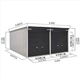 ヨドガレージ　ラヴィージュ　VGB-2655H　一般型　背高Hタイプ　2連棟　【シャッター車庫　ガレージ】 　ウッディブラウン（受注生産）