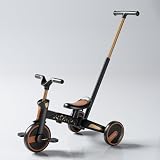 Gorocking 三輪車 折りたたみ 一台四役 4in1 押し棒付き 組み立て不要 対象年齢1.5～5歳 (ブラックホシゾラ)