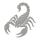 ForzaGroup サソリ カッティングステッカー スコーピオン 車 バイク ヘルメット 屋外耐候 (6cm×5.5cm シルバー)