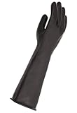 MAPA Trident 286 Natural Latex Glove, Chemical Resistant, 0.040 Thickness, 18 Length, Size 10, Black
