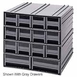 Quantum QIC-122BL Interlocking Gray Storage Cabinet with 12 Blue Drawers, 11.38-Inch by 11-3/4-Inch 