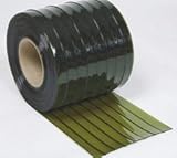 防虫カーテン オプトロンビニールカーテン（のれん式） 緑 (リブ付) 厚み2mm×幅200mm×長さ30M巻　1巻
