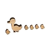 国産天然ひのき カルガモ親子の行進 ナチュラル色