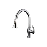 Yosemite Home Decor YP28CKPO-BN Single Handle Kitchen Faucet with Pull-Out Sprayer, Brushed Nickel [