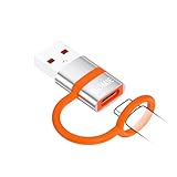 BOMIE USB Type-C 変換アダプタ PD27W/66W QC100W 急速充電 5Gbps 高速データ転送 タイプC (メス) to USB 3.0 (オス) 変換アダプタ OTG対応 紛失防止シリコンバンド設計 アルミシェル M-acBook Pad Phone17/16/15シリーズ Watch A-irpods M-agSafe G-alaxyなどType-C機器対応 オレンジ