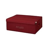 ルミナス ポール径25mm用パーツ 収納性アップパーツ 【ストレージボックス】スチールラック奥行46cm用 フタ付き幅54cm(レッド) 幅54×奥行43×高さ21cm MFN5443-RE