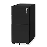 DEVAISE スリムワゴン デスクワゴン サイドワゴン オフィスワゴン サイドキャビネット 幅300*奥行435*高さ600mm スリム型 コンパクトサイズ キャスター付き 鍵付き 3段オールロック A4対応 丈夫なスチール製 サビ止め塗