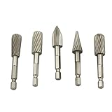 KESOTO タングステン鋼　ドリルビットセット（5本）　ロータリーバー 彫刻ビット 1/4インチシャンク