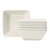 Tuxton Home Duratux Square Bowl 6 1/2 X 6 1/2 X 2 1/4 H (25 OZ) American White (Eggshell) - Set of 6