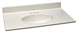 デザインハウス552794養殖大理石洗面化粧台トップ、25インチ、ホワイトonホワイト