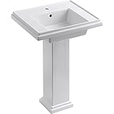 KOHLER K-2844-1-0 Tresham 24インチ 洗面台 シングルホール蛇口ドリル付き ホワイト