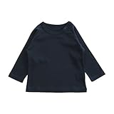 【お着換え楽らくベビー服】 フライス長袖Tシャツ ネイビー 80cm