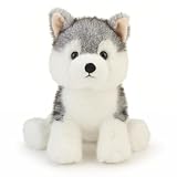 犬 ぬいぐるみ リアル ハスキー ふわふわ 動物 どうぶつ 可愛いぬいぐるみ 誕生日 プレゼント (ハスキー, 大きい)