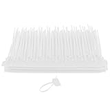 100pcs ケーブルタイ 4 * 160mm ネットワークケーブル 標識ナイロンストラップラベルタイ(ホワイト)