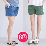 【30000102707】8色展開　カジュアル マタニティ 3分丈ショート パンツ マタニティパンツ (L, チャコール)
