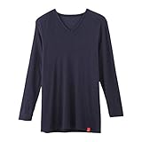 [グンゼ] インナーシャツ ホットマジック 柔らか温か Vネック9分袖 MH1909 メンズ ネービーブルー 日本LL (日本サイズ2L相当)