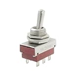 uxcell トグルスイッチ メテル 基板 AC 250V 5A オン/オン 2P2T DPDT 3個入り