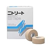 ニトムズ ニトリート EBテープ スポーツテープ 多巻パック 伸縮 厚手 がっちり固定 ケガ対策 はがれにくい 過度の圧迫がない ベージュ 幅25mm×長さ4m(伸尺) [12巻入] EB-25