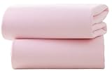 Clair de Lune Moses Basket Cotton Jersey Fitted Sheets (Pack of 2, Pink)