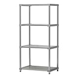 選べる幅サイズ31段階！軽量アルミ製 収納ラック4段 棚板奥行54cm 高さ170cm 幅バリエーション30cm～180cm (170cm)