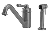 Aquabrass 1103spcポリッシュクロームシングルハンドルキッチン蛇口with Swivel注ぎ口とサイドスプレー1103s