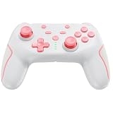Switch コントローラー LIUQJ-SB 3階段TURBO連射機能付き 4階段HD振動 マクロ機能 1000mAh大容量バッテリー ワイヤレス Bluetooth Switch/Switch Lite/Switch 有機EL/Windows/Android/IOSに対応 ピンク