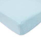 TL Care Heavenly Soft Chenille Crib Sheet, Blue, 28 x 52 by TL Care