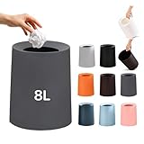 ゴミ箱 おしゃれ ゴミ袋が見えない 丸型 卓上 ビニール袋隠す 1.5L/8L/12L シンプル リビング キッチン 洗面所 オフィス ごみ箱 ごみばこ フタなし ルクレール 2重構造 フタなしゴミ箱 (グレー, 8L)