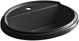 KOHLER K-2992-1-7 Tresham Oval Shaped Self-Rimming Bathroom Sink with Single-Hole Faucet Drilling, B