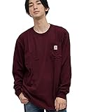 (カーハート) carhartt ロンt メンズ 長袖 ロングTシャツ コットン綿100％ 胸ポケット K126 M LseFit HW LS Pkt TShrt マルーン S [並行輸入品]