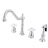 Kingston Brass KB1791PXBS Heritage 8-Inch Centerset Kitchen Faucet, Polished Chrome [並行輸入品]
