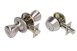 凡例809033チューリップスタイルフロントドアノブエントリLockset and Single円柱デッドボルト組み合わせセット、us15サテンニッケル仕上げby凡例