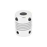 uxcell ビームカプラーカップリング モーターシャフト直径8mm-10mmジョイント ヘリカルボールねじD19L25