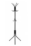 wilshineコートラックスタンドコートツリーの玄関メタルモダン Heavy Duty 11 Hooks ブラック
