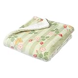nishikawa【西川】 毛布 ハーフケット ひざ掛け 140X100cm 洗える ウェッジウッド ワイルドストロベリー 2枚合わせ 冬 リバーシブル グリーン FQ72505032