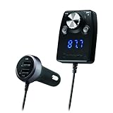 オーディオテクニカ AT-FMR5BT MIC BK Bluetooth FMトランスミッター ハンズフリー機能 本体分離型 141ch スマホ充電 タブレット充電 φ3.5mmオーディオ出力 DC12V/24V対応 マイクあり ブラック