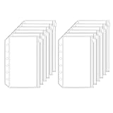 Antner (アントナー) A7ミニバインダーポケット ファスナー付き 12個 6穴 現金封筒 予算編成用 ルーズリーフバッグ A7 6リングバジェットウォレットバインダー用 クリアプランナーインサートポーチ - 13.3cm x 8.7cm