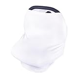 Materity Top Carseat Coverキャノピー授乳カバースカーフ赤ちゃんベビーカーカバーキャノピー One Size ホワイト FEITONG66