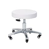 フットケアスツールDX ( ビニールレザー ) 高さ33～40cm ホワイト [ フットスツール フットケアスツール フットケアイス フットイス ネイルスツール ペディキュアスツール ロースツール 昇降式 キャスター付き 丸椅子 スツール 