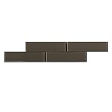 アスペクトPeel and Stick Backsplash SubwayレザーMattedガラスタイルサンプルのキッチン、トイレ(サンプル)
