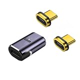 USB-C Type Cマグネット変換アダプタ 端子2個付き サンダーボルト3 雷電 40Gbps高速データ転送 8K動画転送 24ピン マグネットコネクタ 磁石コネクタ 100W/5A 8K/60Hz 映像出力対応 断線防止 PD急速充電対応 簡単接続 Type C To Type-Cコネクタ USB Cデバイス対応
