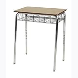 ECR4Kids Classroom Student Open Front Desk with Chrome Book Basket, Oak, 2-Pack [並行輸入品]