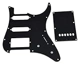 KAISH ブラック 3層ギター HSS ピックガード トレムバックプレート付き ヤマハ パシフィカ ギター用