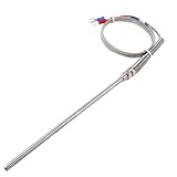 uxcell カップル　熱電対プローブセンサー　1M Kタイプ 0-400C　ステンレス製　シルバートーン　ワイヤデザイン
