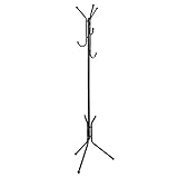 北欧風 ポールハンガー 省スペース 玄関 部屋 収納 スリム ポールスタンド 可愛い シンプル オシャレ ブラック ミニサイズ 135 x 41 x 41 cm