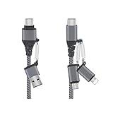 5in1 充電ケーブル USB Type-C MicroUSB 60W 急速充電 1.5m グレー 高速データ転送 高耐久