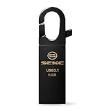 SEKC USBメモリ 64G 高速 USB 3.1対応(Type-A Gen 1) 最大読出速度180MB/s、シルバーフック ブラック フラッシュドライブ SDM3264G