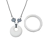 Silicone Teether Pendant Necklace and bracelet set for Moms - Non-toxic, BPA-Free, Stylish, Trendy, 