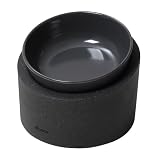 ideaco (イデアコ) ペットボウル 餌入れ スタンド 傾斜付き 犬 猫 食器 140ml Pet Feeder Food/Low stone sand black (ペットフィーダー フードボウル/低/ストーンサンドブラック)